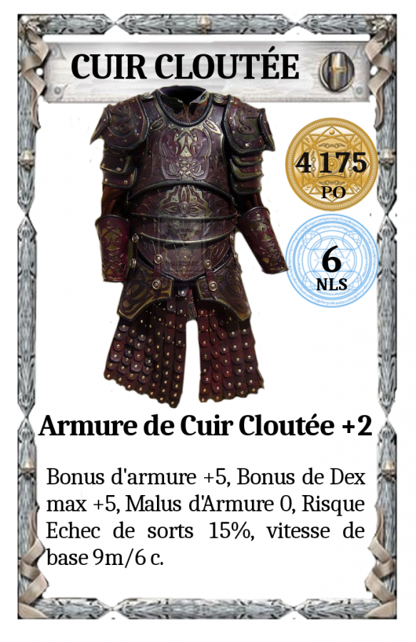 Armure - Cuir Cloutée +2